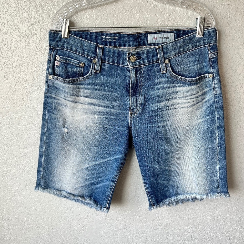 *FIRM PRICE* Adriano Goldschmied Nikki Distressed Cut-Off Relaxed Skinny Shorts - Picture 2 of 10